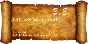Bárány Enikő névjegykártya