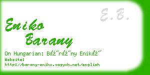 eniko barany business card